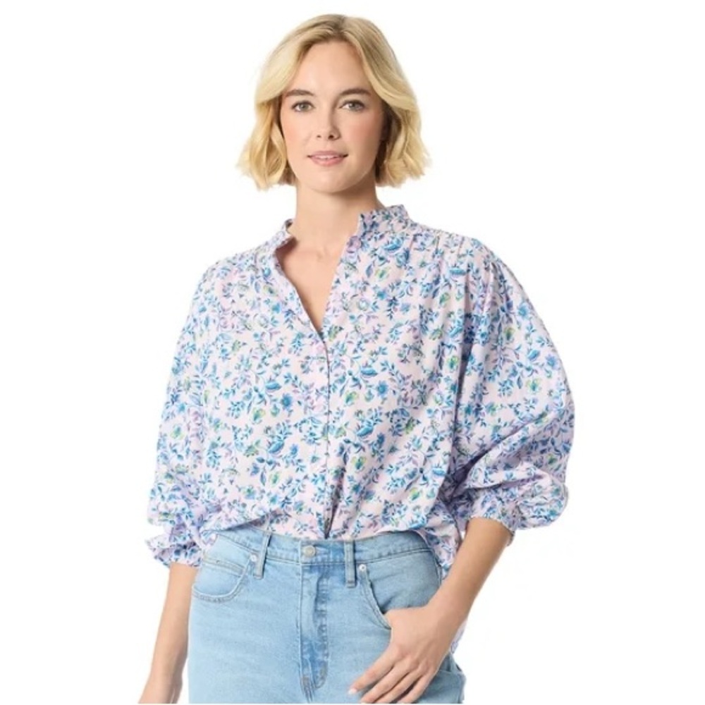 Jessica Simpson floral cotton button down blouse